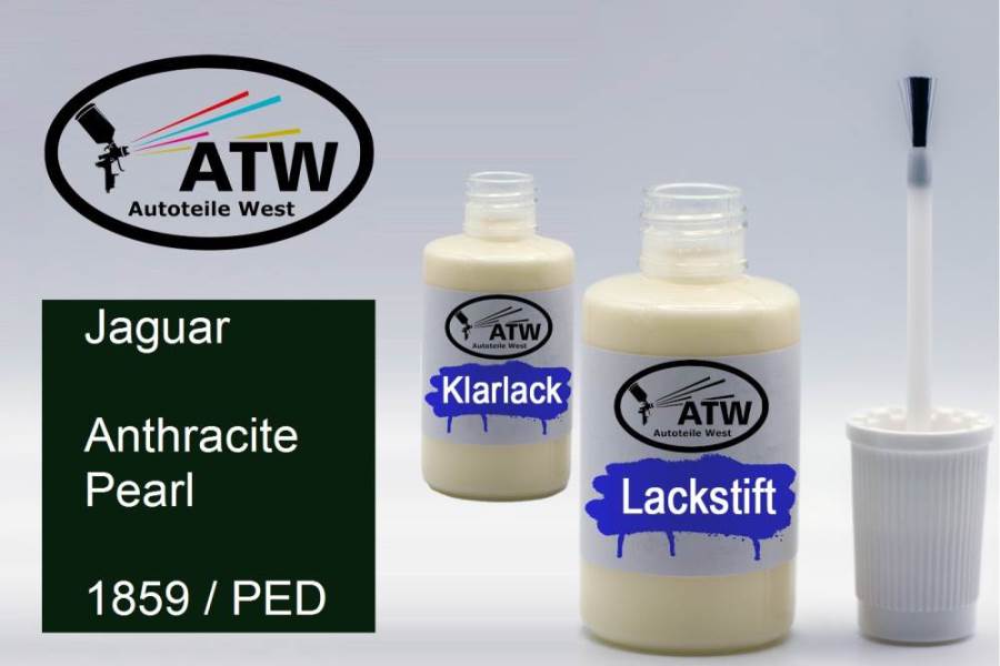 Jaguar, Anthracite Pearl, 1859 / PED: 20ml Lackstift + 20ml Klarlack - Set, von ATW Autoteile West.